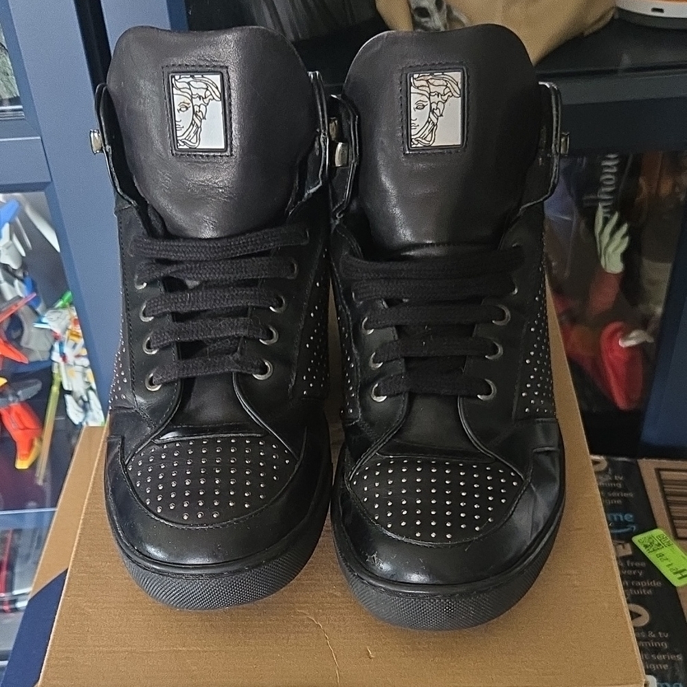 Versace Collection Mens Studded Hi Top Sneakers